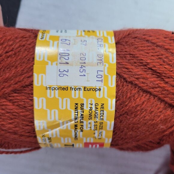 Lot of 15 Skeins Vintage Spinnerin Terra Fina Wool Acrylic Blend Rust Yarn - Picture 4 of 4